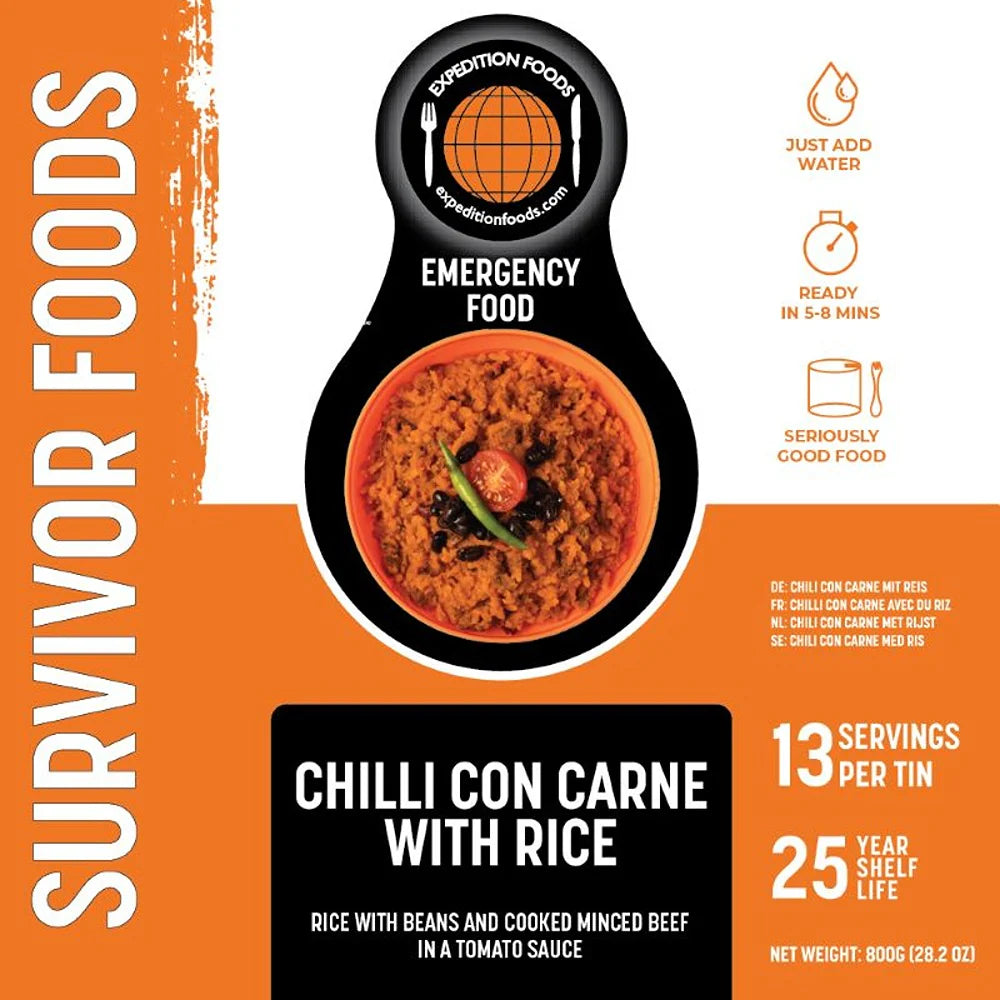 Chilli Con Carne with Rice 25 Year Life