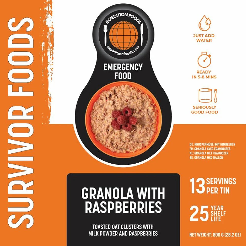 Granola with Raspberries - 25 Year Life